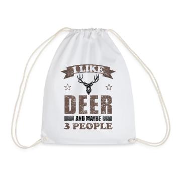 Cerf Cerf Amoureux des animaux Drôle Dicton Cadeau - Sac de sport léger - blanc - Devant