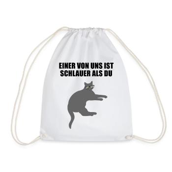 Freche Schlaue Nerd Katze Lustiger Spruch Geschenk - Turnbeutel - Weiß - Vorne