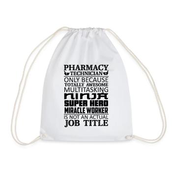 Pharmacy Technician Only Because Totally Hospital - Drawstring Bag - white - Front