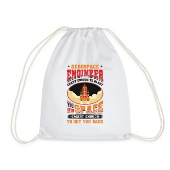 Aerospace Engineer - Drawstring Bag - white - Front