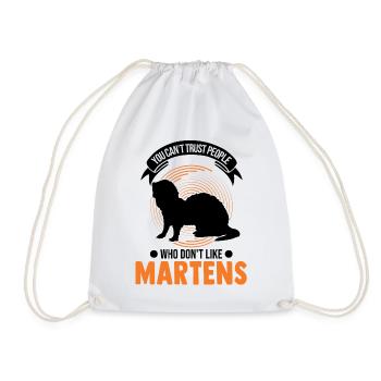 Marten Gift Mink Badger Pine Marten - Drawstring Bag - white - Front