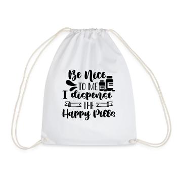 Be Nice To Me Pharmacy Tech Health Care Pharmacist - Drawstring Bag - white - Front
