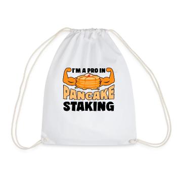 Pancake Stacker Breakfast Pancake Day Tall - Drawstring Bag - white - Front