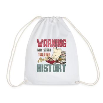 Warning can begin to talk about history - Drawstring Bag - white - Front