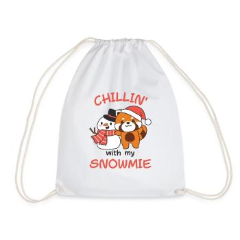 Red Panda Chillin avec mon bonhomme de neige - Sac de sport léger - blanc - Devant