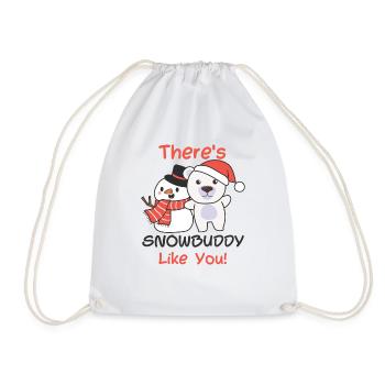 Ours polaire Il y a un copain de neige comme un jeu de mots de bonhomme de neige - Sac de sport léger - blanc - Devant