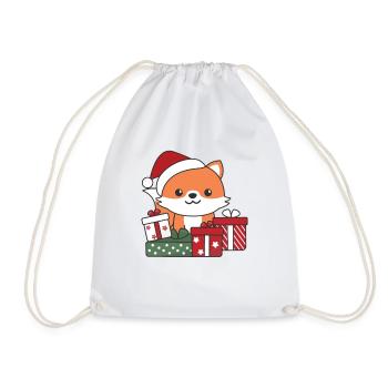 Renard cadeau de Noël animaux d’hiver renard - Sac de sport léger - blanc - Devant