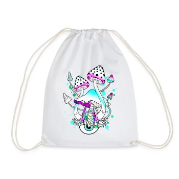 Magic Mushrooms White Mushroom Mushroom Eyes Art - Drawstring Bag - white - Front