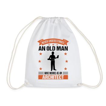 Architekt Alter Mann Spruch Herren Geschenk - Turnbeutel - Weiß - Vorne
