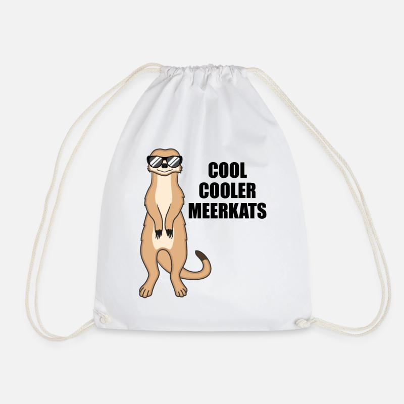 Cool Meerkat Funny Saying Gift - Drawstring Bag - white