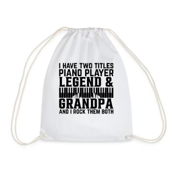 Pianiste Grand-père Pianiste Claviériste - Sac de sport léger - blanc - Devant