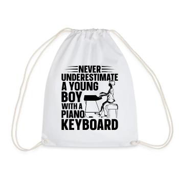 Ne sous-estimez jamais un jeune garçon avec un clavier de piano - Sac de sport léger - blanc - Devant