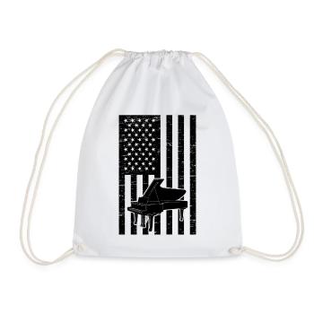 Pianiste Piano Et Drapeau Américain Piano Patriot - Sac de sport léger - blanc - Devant