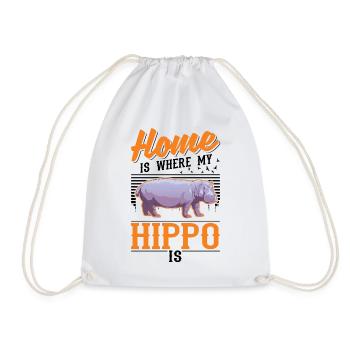 La maison est l’endroit où mon hippopotame est hippopotame - Sac de sport léger - blanc - Devant