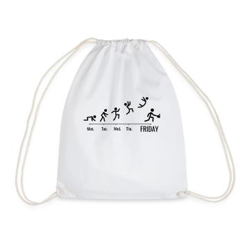 Pickleball Pickleball Balls Weekend Pickleball - Drawstring Bag - white - Front