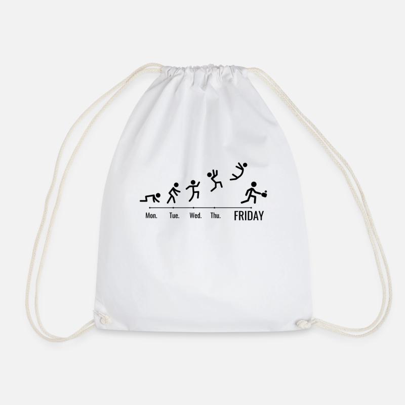 Pickleball Pickleball Balls Weekend Pickleball - Drawstring Bag - white