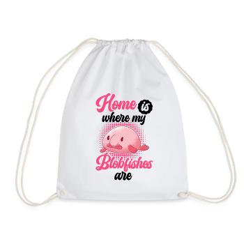 Home is where my blob fish is Blobfish - Drawstring Bag - white - Front