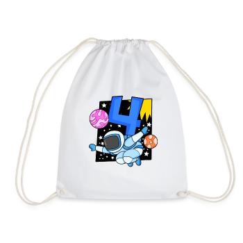4e anniversaire 4 ans Espace jeune astronaute - Sac de sport léger - blanc - Devant