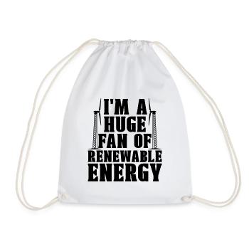 I'm A Huge Fan Of Green Energy Turbine Technician - Drawstring Bag - white - Front