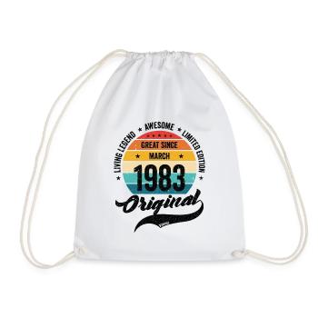 Rétro 40 ans Mars 1983 Anniversaire Vintage Bday - Sac de sport léger - blanc - Devant