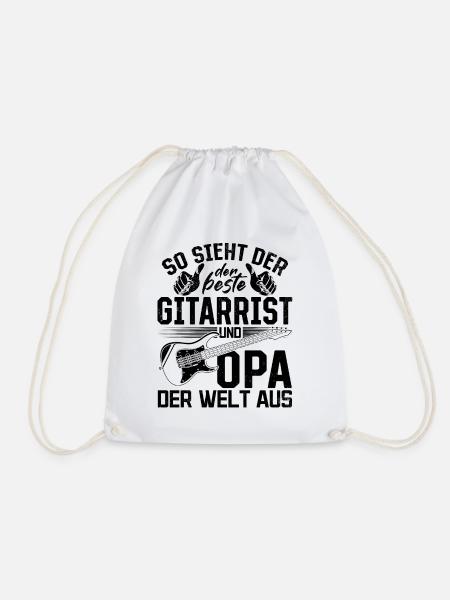 Gitarrist So sieht der beste Gitarrist und Opa der - Turnbeutel - Weiß