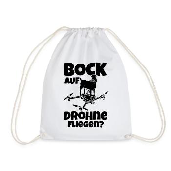 Bock auf Drohne fliegen - Lustiger Drohnenpilot - Turnbeutel - Weiß - Vorne