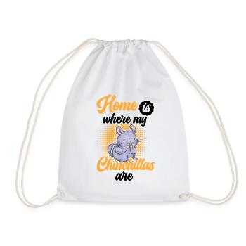 Home is where my chinchilla is rodent - Drawstring Bag - white - Front