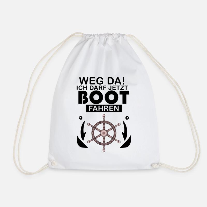 Bootsführerschein Motorboot Geschenk - Turnbeutel - Weiß