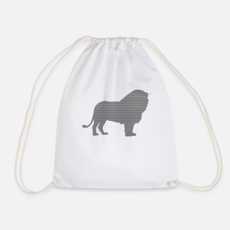 Lion - Drawstring Bag - white