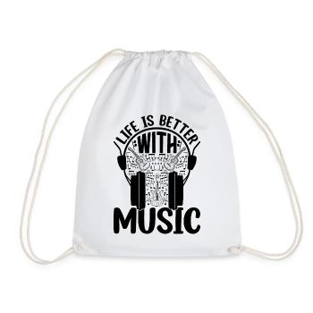 Life Is Better With Music - Guitar Player - Turnbeutel - Weiß - Vorne