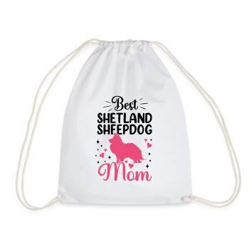 Shetland Sheepdog Mama British Sheepdog - Drawstring Bag - white - Front