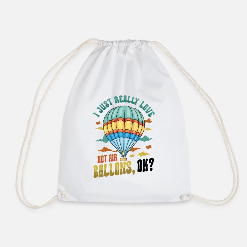 Ich Liebe Heißluftballons Einfach Sehr - Turnbeutel - Weiß