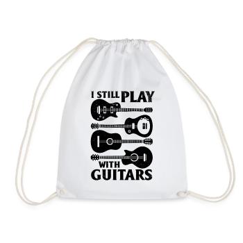 Je joue toujours avec des guitares - basse guitare électrique G - Sac de sport léger - blanc - Devant