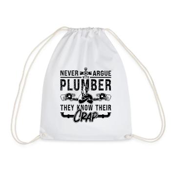 Ne discutez jamais plombier outil de plomberie tuyau plombiers - Sac de sport léger - blanc - Devant
