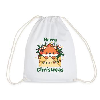 Renard Lettre de Noël animaux d’hiver Renard - Sac de sport léger - blanc - Devant