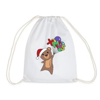 Ours Joyeux Noël Hiver Animaux Ours - Sac de sport léger - blanc - Devant