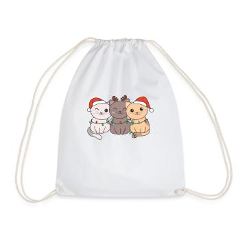 Chat Noël Animaux Chats mignons - Sac de sport léger - blanc - Devant