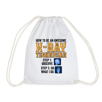 Radiology Rad Tech Technologist Radiologist X-ray - Drawstring Bag - white - Front
