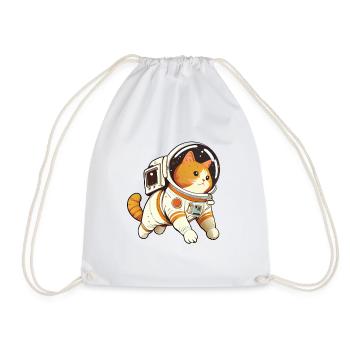 Space Cat Cute - Lustiger Tierhumor - Turnbeutel - Weiß - Vorne
