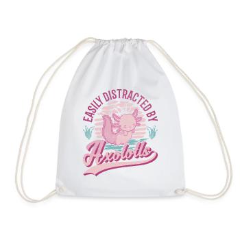 Facilement distrait par l’amphibien à queue d’Axolotl - Sac de sport léger - blanc - Devant