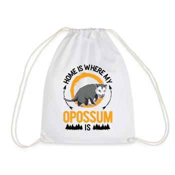 Zuhause is wo mein Opossum ist Possum - Turnbeutel - Weiß - Vorne