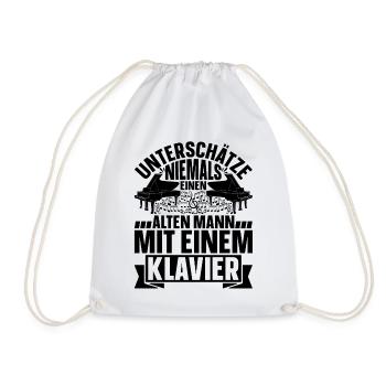 Unterschätze niemals einen alten Mann mit einem K - Turnbeutel - Weiß - Vorne