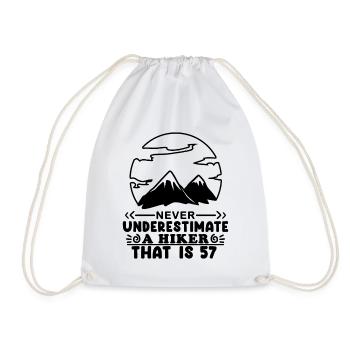 Mountain Wanderer 57th birthday 57 years old gift - Drawstring Bag - white - Front