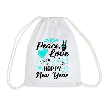 Réveillon du Nouvel An, Paix, Amour, Bonne Année - Sac de sport léger - blanc - Devant