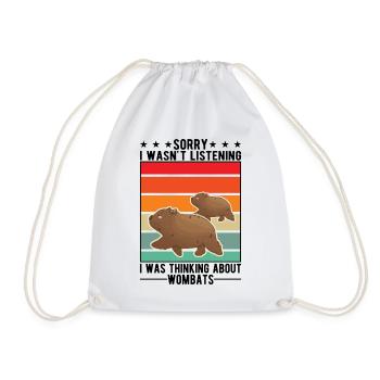 Australischer Wombat Geschenk - Turnbeutel - Weiß - Vorne