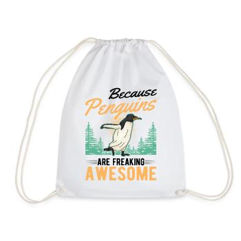 Because Penguins are freaking awesome Pinguin - Turnbeutel - Weiß - Vorne