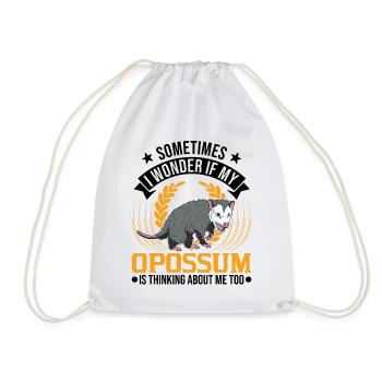 Opossum Gift Possum Marsupial - Drawstring Bag - white - Front