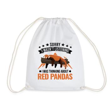 Red Panda Gift Cat Bear Red Panda - Drawstring Bag - white - Front