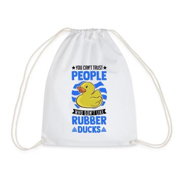 Rubber Duck Gift Squeaky Duck Bathing Duck - Drawstring Bag - white - Front