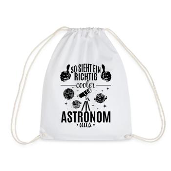 Astronom - So sieht ein richtig cooler Astronom au - Turnbeutel - Weiß - Vorne